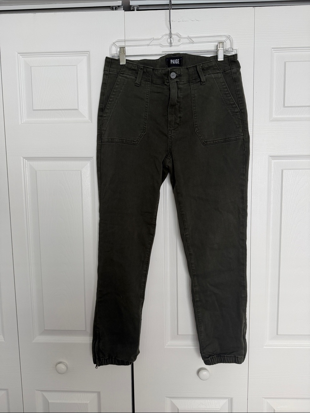 PAIGE Dark Olive Utility Tapered Cargo Pants